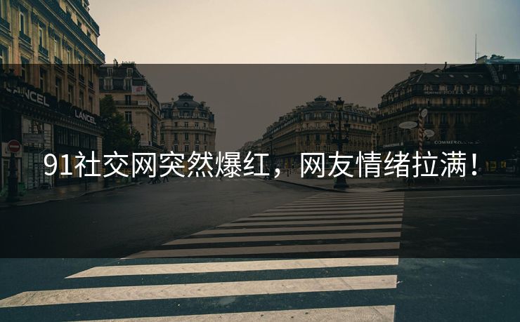 91社交网突然爆红，网友情绪拉满！