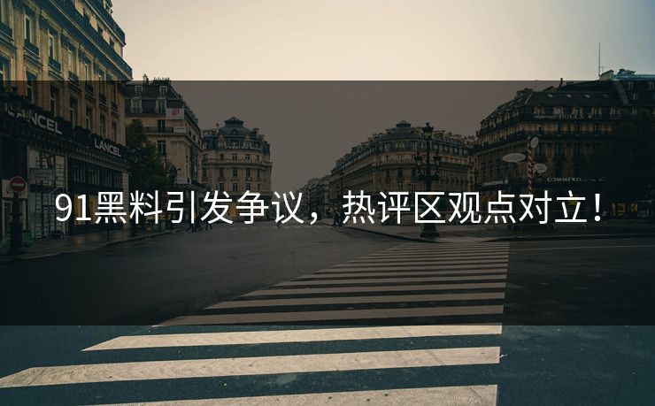 91黑料引发争议，热评区观点对立！
