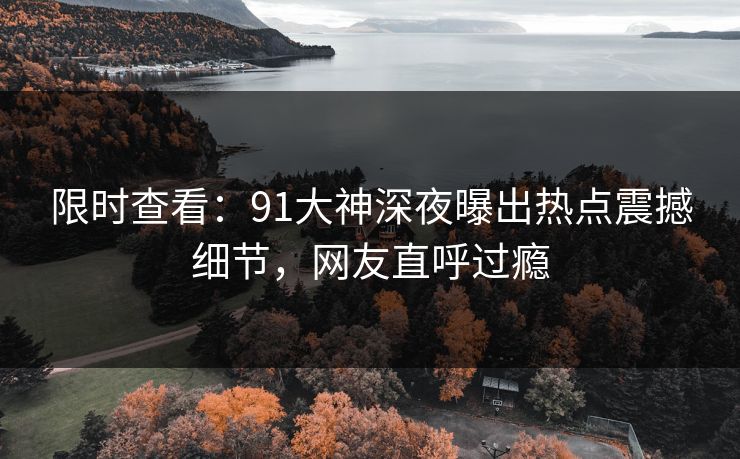 限时查看：91大神深夜曝出热点震撼细节，网友直呼过瘾