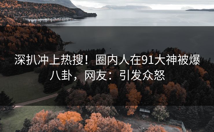 深扒冲上热搜！圈内人在91大神被爆八卦，网友：引发众怒