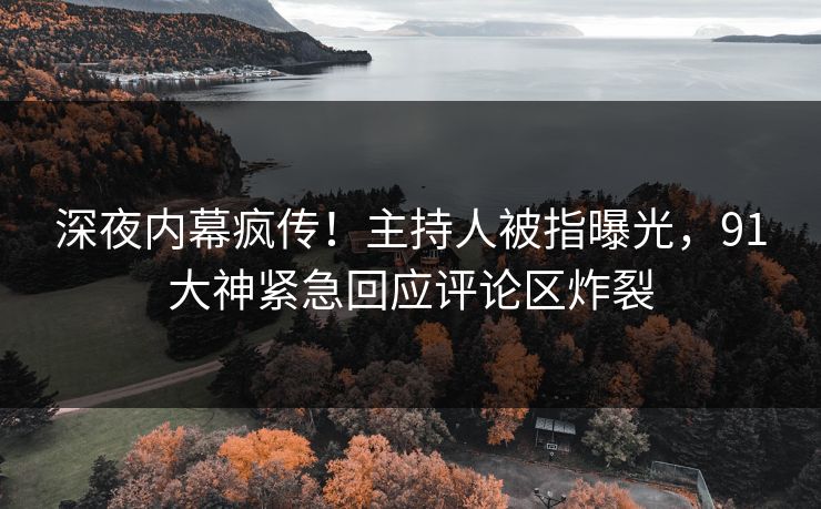 深夜内幕疯传！主持人被指曝光，91大神紧急回应评论区炸裂