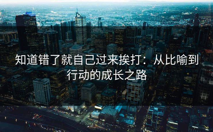 知道错了就自己过来挨打：从比喻到行动的成长之路