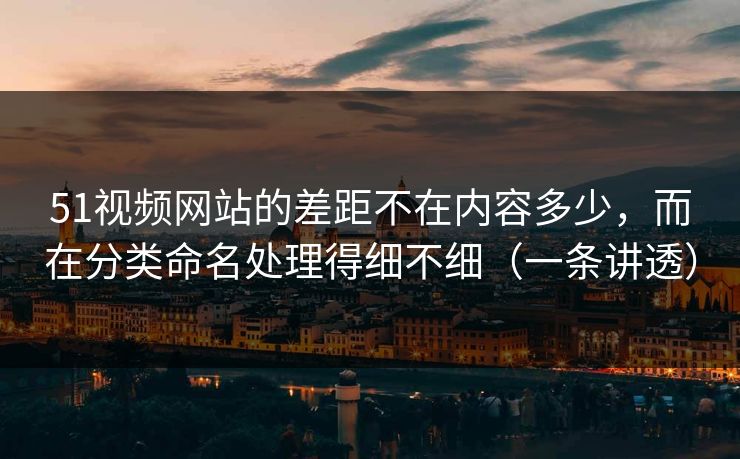 51视频网站的差距不在内容多少，而在分类命名处理得细不细（一条讲透）